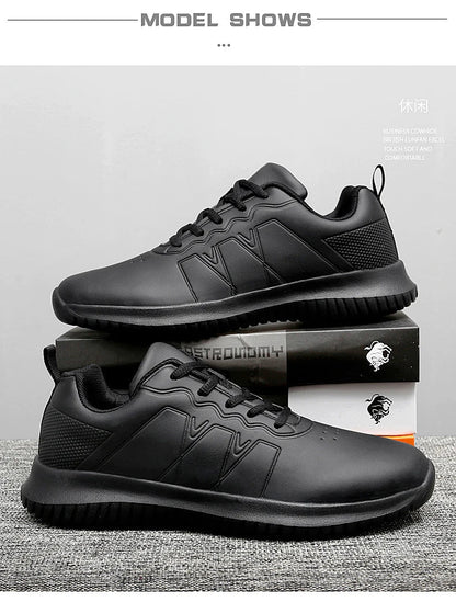 Chef shoes four season soft-sole anti-slip oil-proof waterproof portable kitchen work shoes fashion plus size casual men's shoes