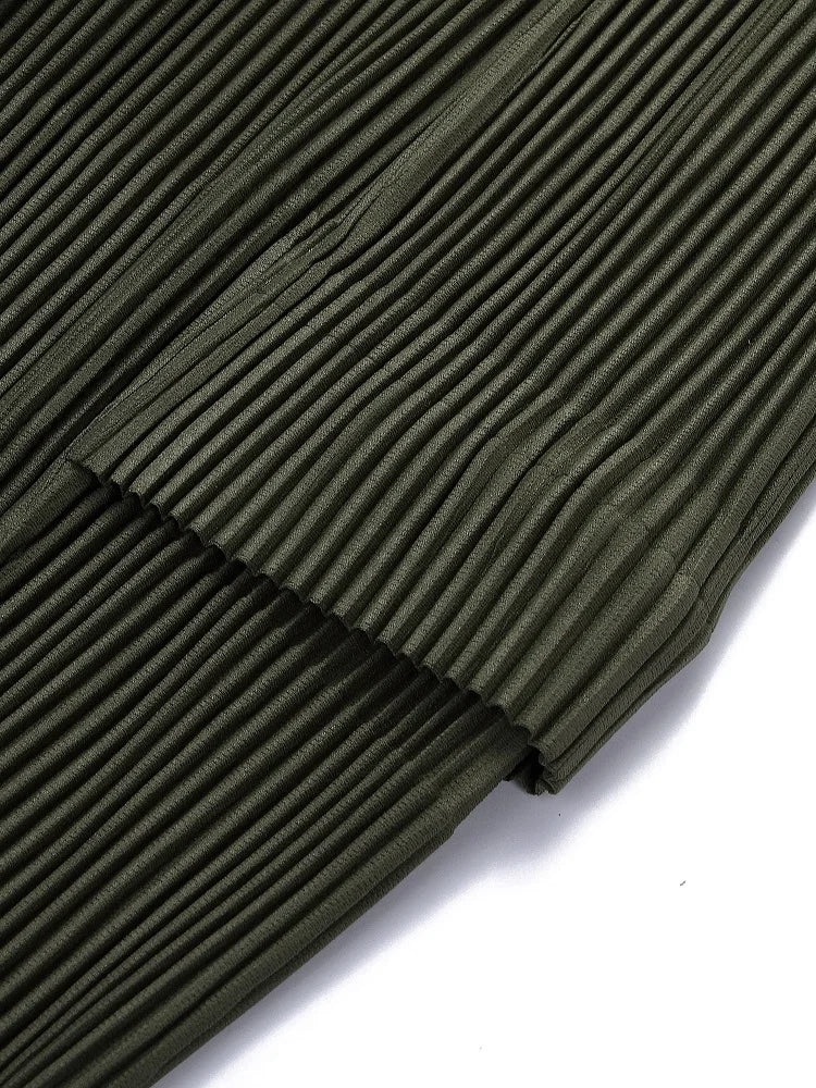 Pleated Man Loose Cargo Pants Nine-point Pants Fashion Casual Streetwear Miyake Pants
