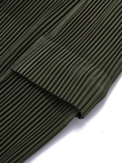Pleated Man Loose Cargo Pants Nine-point Pants Fashion Casual Streetwear Miyake Pants