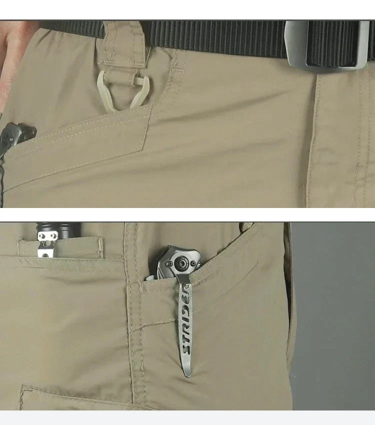 Men's Tactical Cargo Pants Military Style Joggers with Multiple Pockets Outdoor Elastic Waist for Spring Autumn Hiking Camping