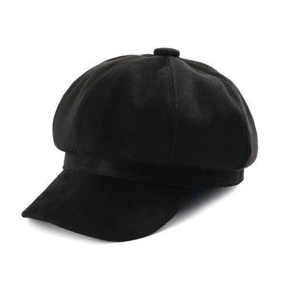 Casual Suede Fabric Hats & Caps Solid Color Adjustable Baker Cap Newsboy Hat Berets Beret Hat