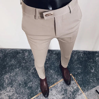 2025 Spring and Summer New Men's Casual Business Dress Pants Fashion Social Solid Wedding Party Suit Pants Slim Fit Suit Pants