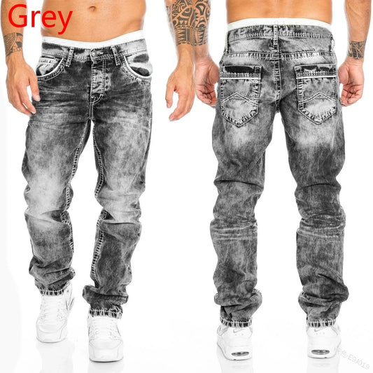 New 2025 high-quality Fashion Casual Cotton Business Black Denim Pants Male Trousers Men's Stretch Regular Fit Jeans S-XXXL