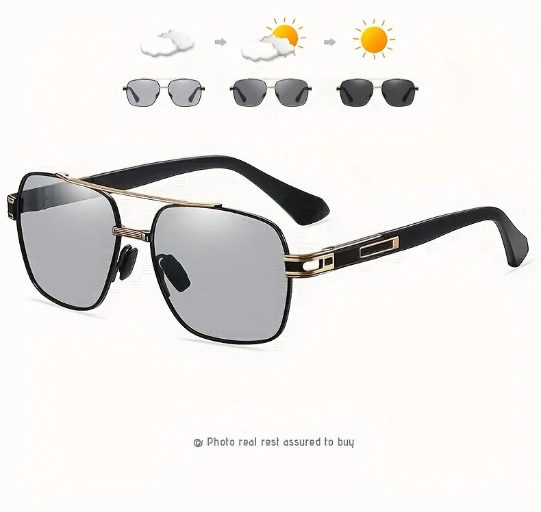 Brand Design Square Polarized Sunglasses Man Photochromic Sun Glasses Woman Anti-glare Driving Goggles Oculos zonnebril heren