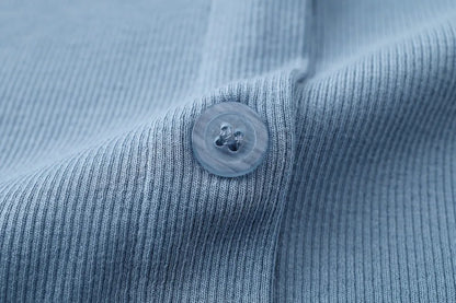AS 2024 maxi dress button design woman clothes full sleeve Ankle Length comfortable ribbing clothing  ( Ship out in 1 day)