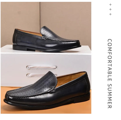 Newest 2025 Genuine Leather Men Driving Shoes Slip On Super Quality Comfortable Men Casual Cowhide Leather Moccasins Loafers