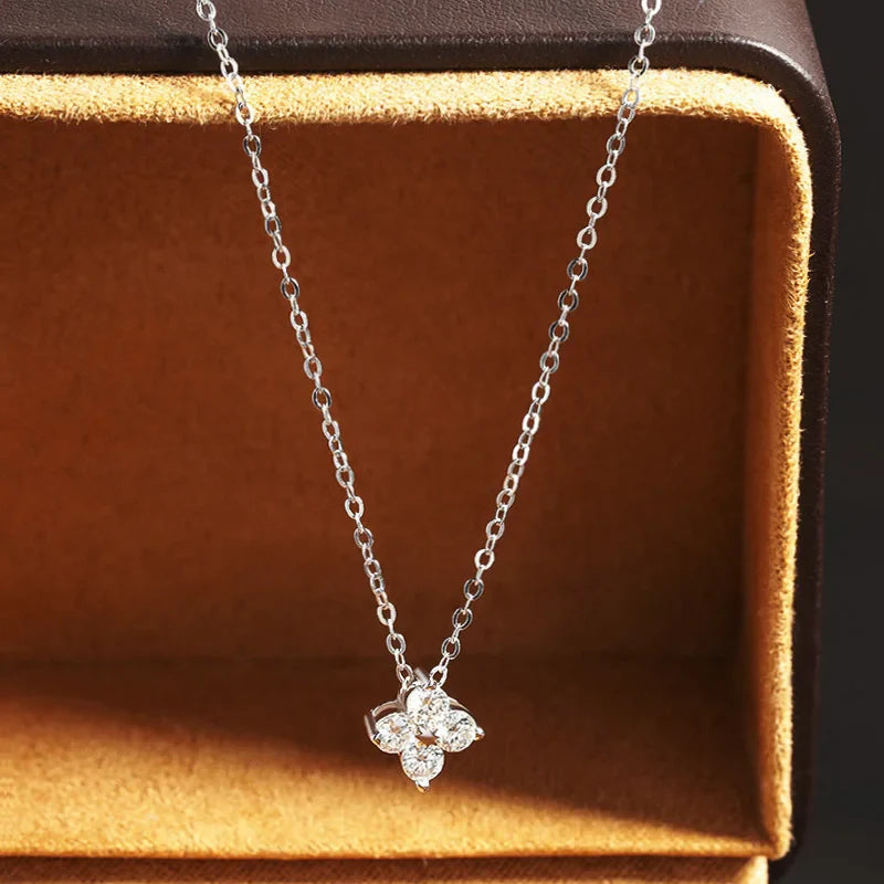 D VVS1 Moissanite Pandent Necklace GRA Certified 0.4ct Lab Diamond s925 Sterling Silver Dainty Necklaces for Women