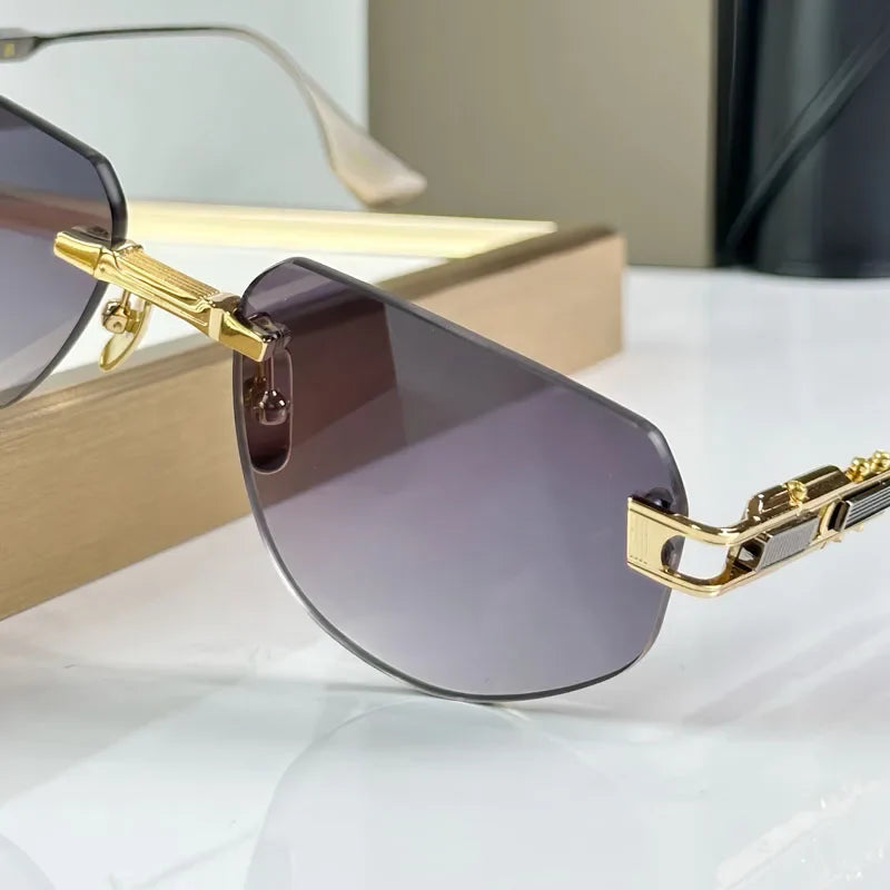 Rimless 164 Grand-imperyn Luxury Sunglasses Irregular Square Alloy High Quality Gradient Classicla Boundless UV400 Outdoor Gafas