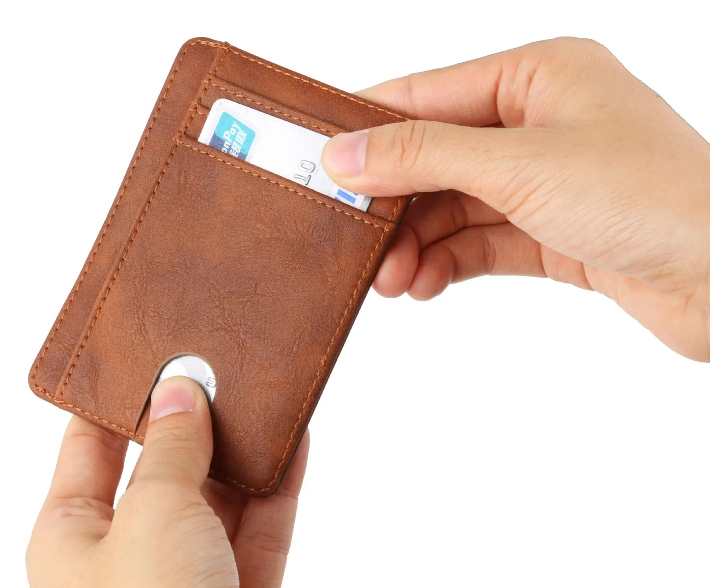 Blocking Wallet Business Card Cover for Case Super Thin Men Leather Credit Card Holder Card Travel Wallet Minimalist Wallet
