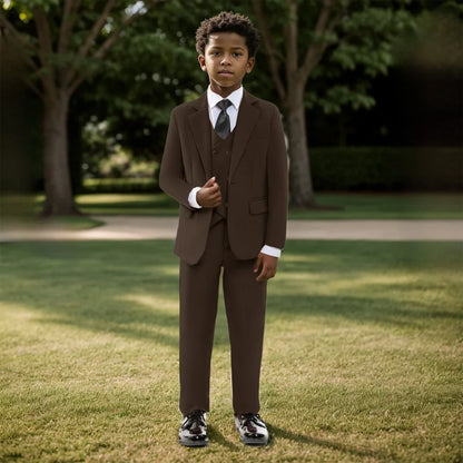 Boys Suits 4 Pieces Blazer Vest Pants Tie For Birthday Party Casual Smart Child Suit Set Piano Contest Performance