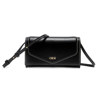 Woman Shoulder Bag Black New Black Simple Magnetic Buckle Flip Small Square Bag