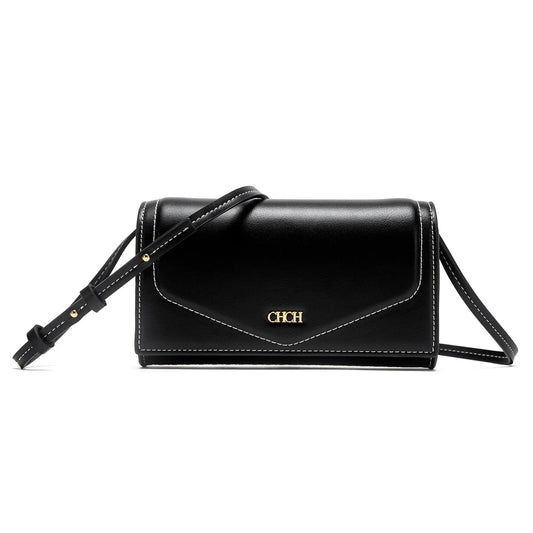 Woman Shoulder Bag Black New Black Simple Magnetic Buckle Flip Small Square Bag