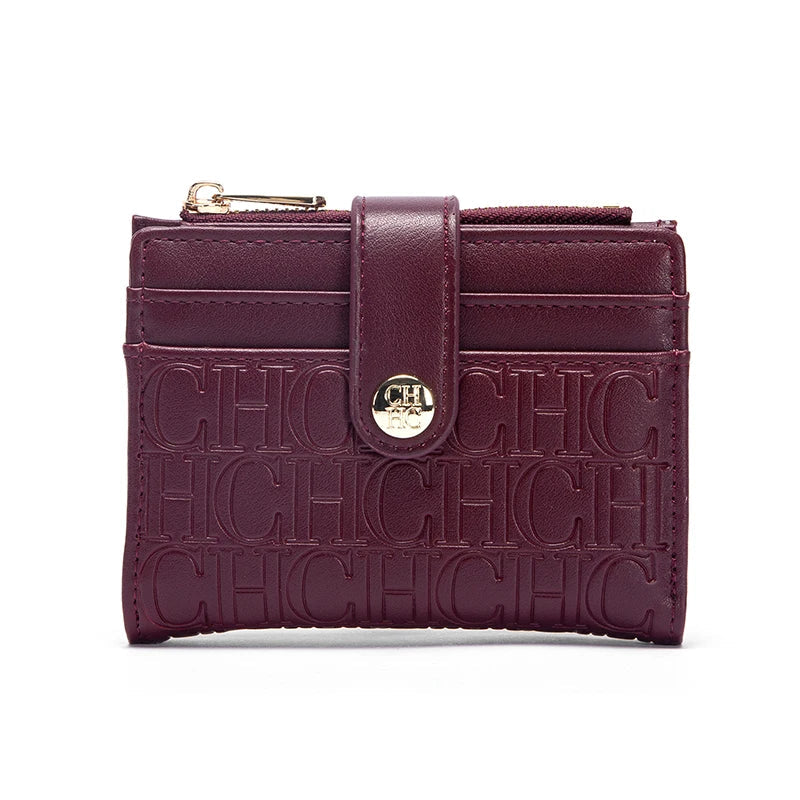 Women's Wallet Simple Wine Red Zero Wallet Credit Card Bag