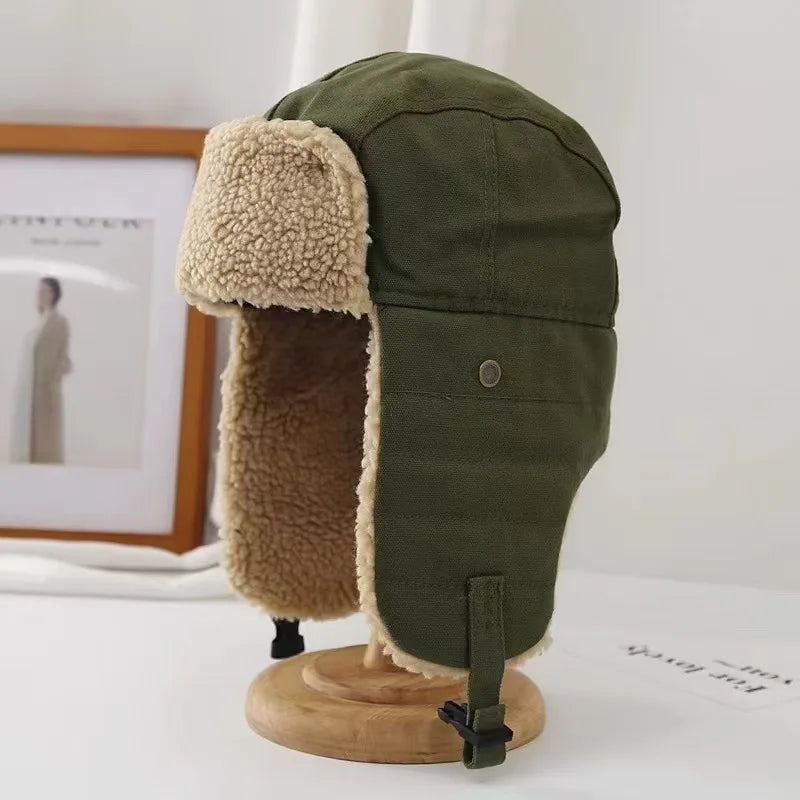 Unisex Aviation Trapper Hat - Korean Style Thermal Windproof with Ear Flaps for Cycling Winter