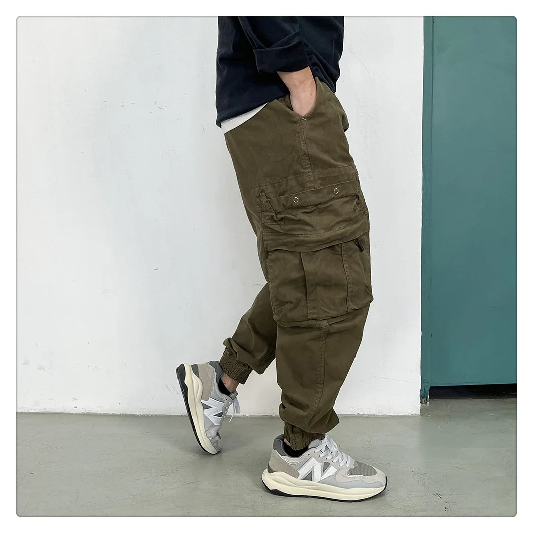 American Vintage Functional Cargo Pants Men Clothing High Quality Khaki Casual Jogging Pants Harajuku Tactical Joggers Trousers