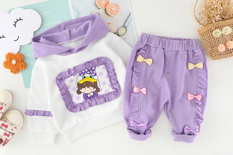 New Spring Autumn Baby Clothes Children Girls Cute Hoodies Pants 2Pcs/Sets Toddler Casual Costume Infant Outfits Kids Tracksuits