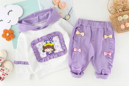 New Spring Autumn Baby Clothes Children Girls Cute Hoodies Pants 2Pcs/Sets Toddler Casual Costume Infant Outfits Kids Tracksuits
