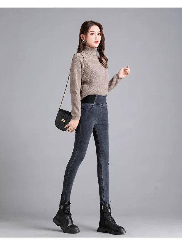 Jeans Oversize 26-38 Slim Denim Pants Women's High Waist Skinny Jean Vintage Wash Pencil Stretch Vaqueros Leggings Pantalones