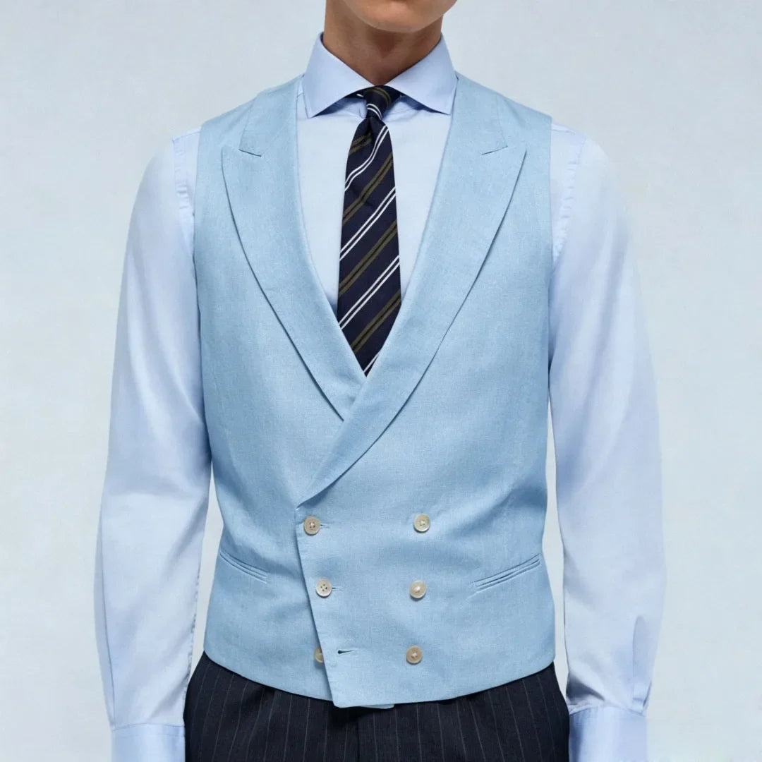 Men Vest Pink Double Breasted With Lapel Solid Waistcoat For Wedding Banquet Business Work Office Casual Daily Men Suit Vest
