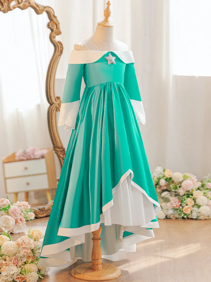 Peach Princess Dress For Girls Game Rosalina Role Play Clothes Cosplay Costume Birthday Party Halloween Carnival Clothing 4-10Y