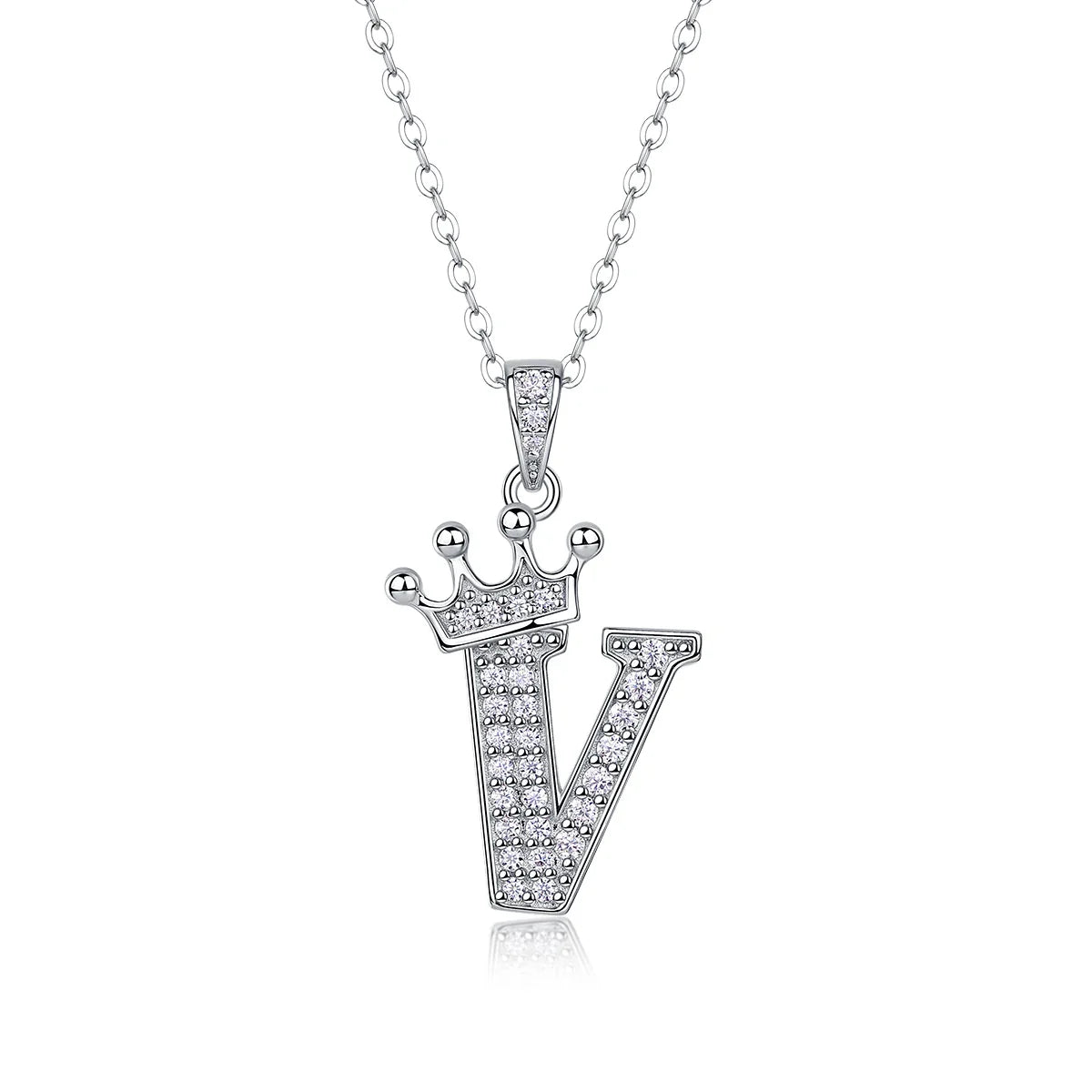 925 Silver Initial Necklace Sparkling Full Moissanite Diamond Pendant Charm Necklaces for Women Letter Name Choker Jewelry Gift