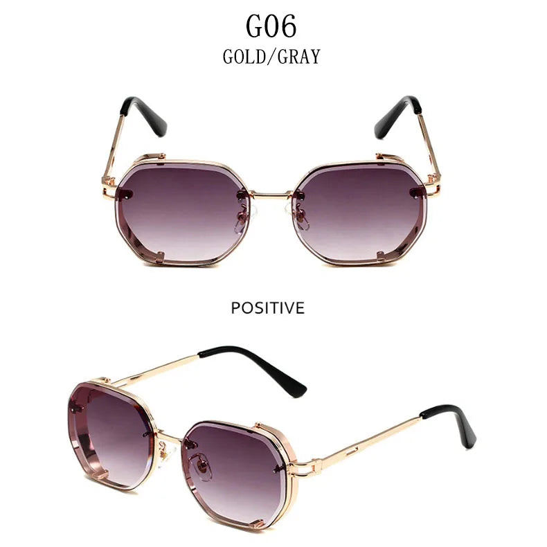 Punk Sunglasses For Men Vintage Steampunk Sunglasses Women Trendy Luxe Square Fashion Glasses Dropshipping Gafas De Sol Hombre