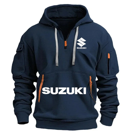 new men's hoodie, casual outdoor sports hoodie and a warm motorcycle sweatshirt for autumn and winter