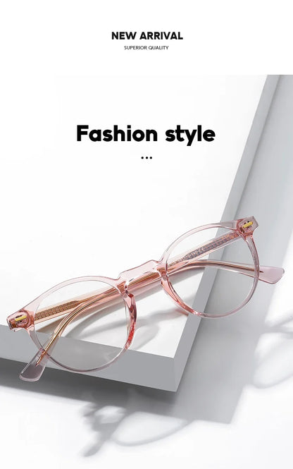 Round Blue Light Reading Glasses Women Eye Glasses Frame for Women Retro Plastic Titanium Anti-Blue Light Computer Eyewear