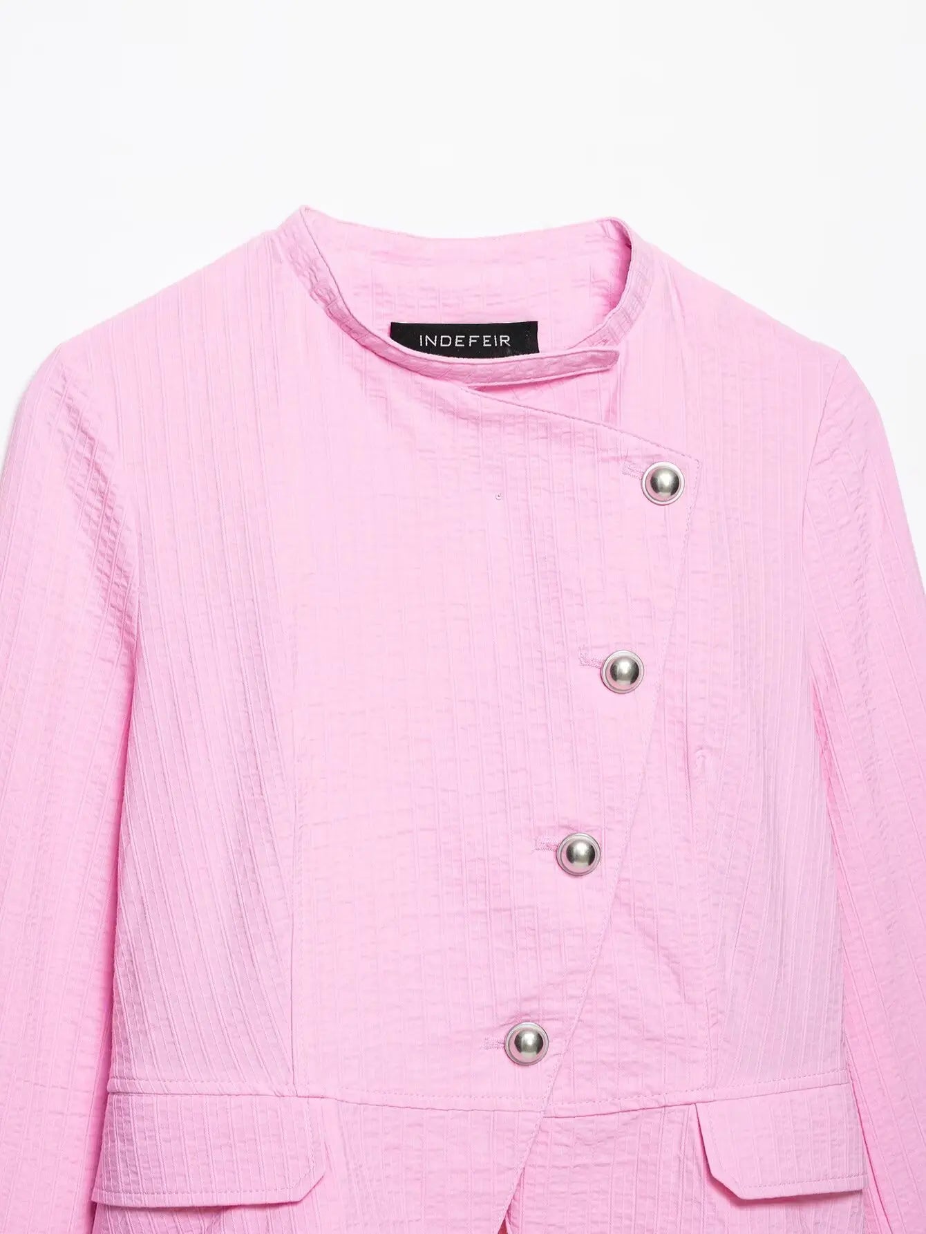 Spring Summer New Arrival Women's Fashion Pure Cotton Double Buttoned Suit Jacket ZR Style Short Sleeve Long Sleeve Regular Fit
