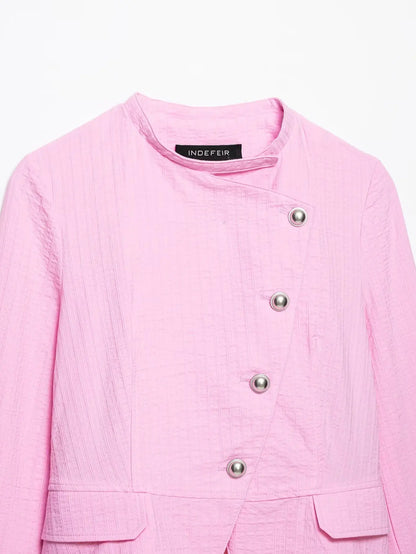 Spring Summer New Arrival Women's Fashion Pure Cotton Double Buttoned Suit Jacket ZR Style Short Sleeve Long Sleeve Regular Fit