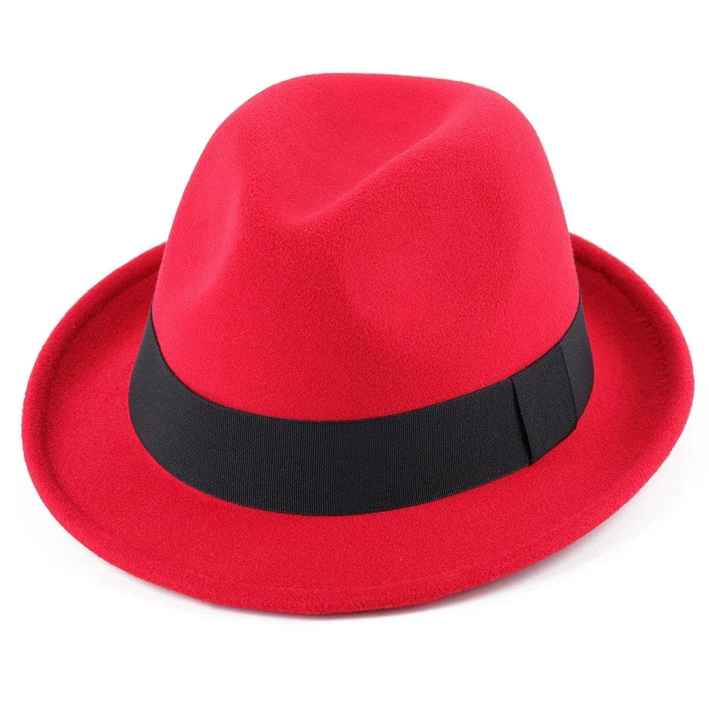 British Style Classic Jazz Hats Autumn and Winter New Women's Woolen Hat Men's Felt Warm Hat Stage Performance Hat