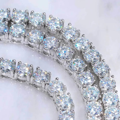 925 Sterling Silver Double Lock Moissanite Tennis Necklace D VVS1 Diamond with GRA Certificates Neck Chain Fine Jewelry