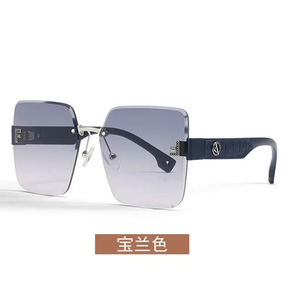 2025 New Fashion Gradient Sunglasses Women Square POLARIZED Ladies Sun Glasses Girls Rimless Vintage Luxury UV400 Gafas De Sol