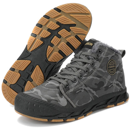 Men Winter Snow Boots Super Warm Men Hiking Boots Waterproof Men's Boots Outdoor Sneakers Non-slip Rubber Men's Work Ankle Boots