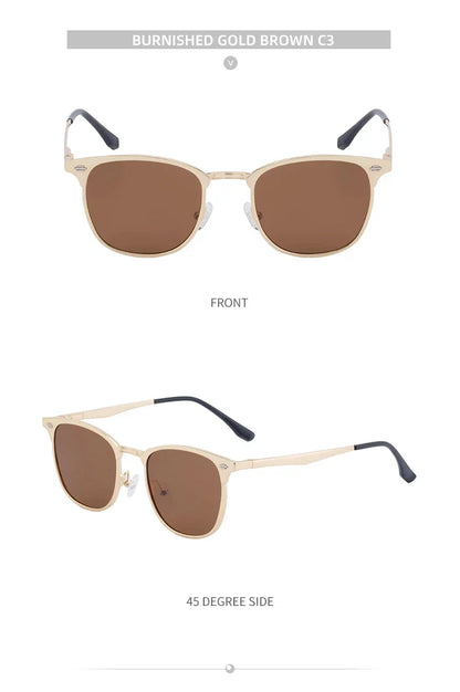 New Arriavl Square Sunglasses Men 2026 Luxury Brand Metal Frame Retro Punk Sun Glasses Male Driving Shades Vintage Eyewear UV400