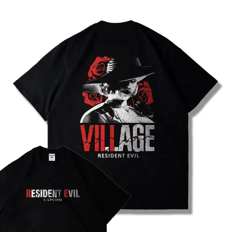 Game PS5 Resident Evil 4 Remastered Short Sleeve T-shirt Men's and Women's Loose Clothes Leon Printed Harajuku Y2k Top