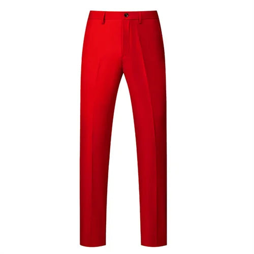 2026 New Men's Rose Red Trousers, Asian Size Blue Formal Pants, Black Pantalon Hombre.