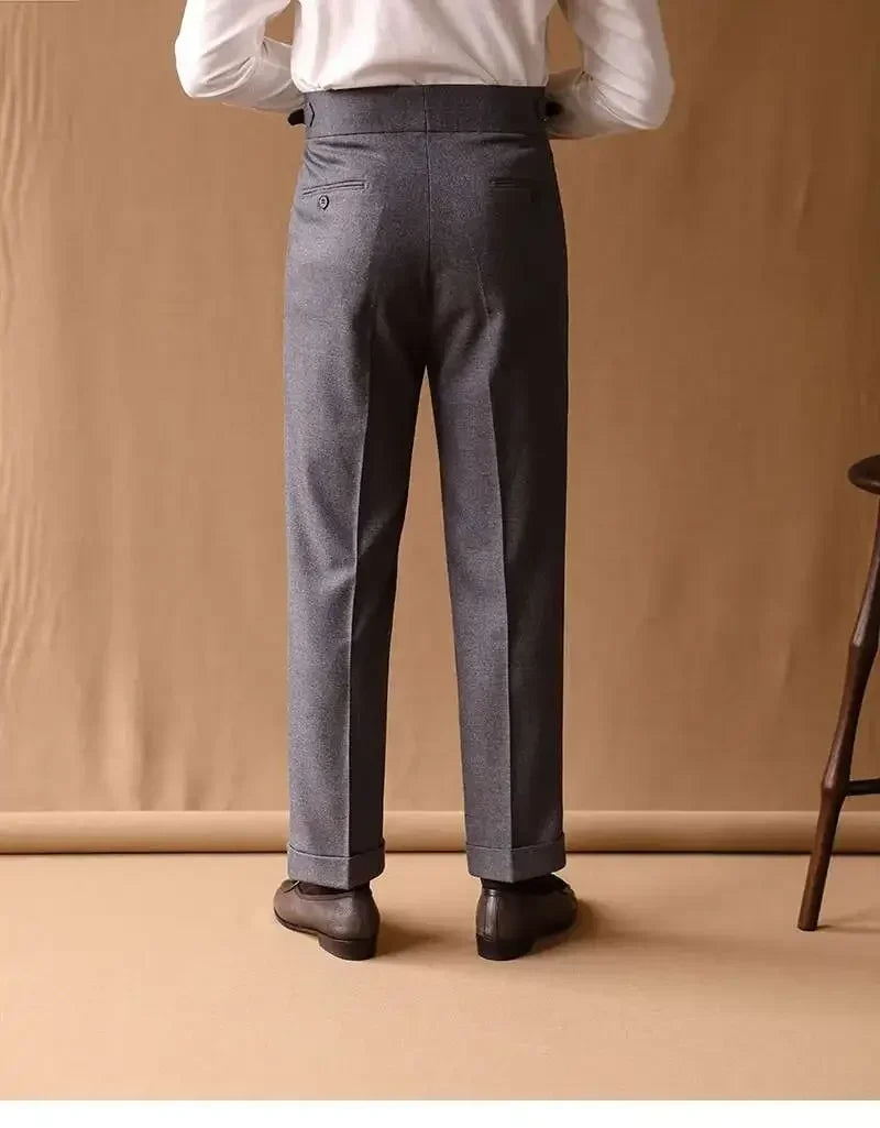 Business Pants Men Gentlemen Italian Naples Social Trousers Office-trouser Retro Casual Suit Pant Men Straight Dress Pants 2026