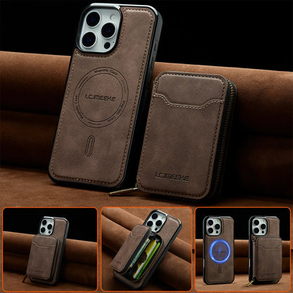 For Magsafe Magnetic Leather Phone Case for iPhone 16E 17 Air 16 15 Plus 14 13 12 11 Pro Max Wallet Card Holder Pocket Cover