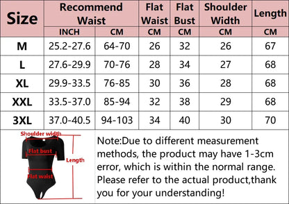 Short Sleeves Open Crotch Big U Neck Sexy Shapers Bodysuit Shapewear Women Body Shaper Tummy Control Corset Thong Underwear