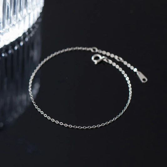 Bracelet classique minimaliste couleur or 100% argent sterling 925 maille gourmette, jolis bracelets pour femmes, bijoux fins, cadeaux