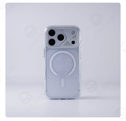 Luxury Transparent For Magsafe Magnetic Case For iPhone 17 Pro Max 17pro Technology Style Metal Lens Protection Clear Hard Cover