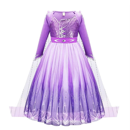 Elsa Dress for Girls Elsa Costume Snow Queen Anna Dress Cosplay Birthday Party Children Kids Carnival Girl Halloween Costume