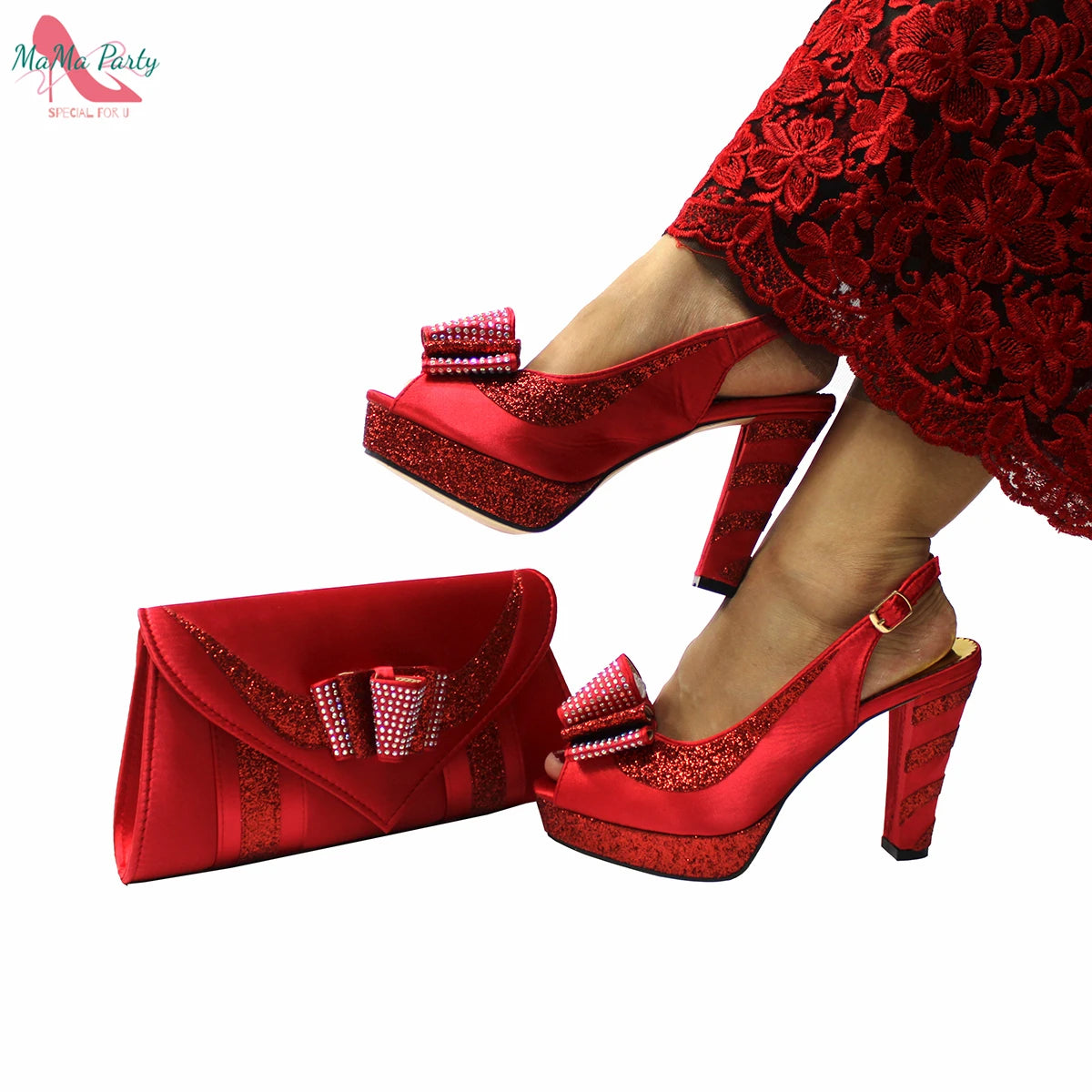 2021 Specials Design Black Color Nigerian Women Shoes and Bag Set High Quality Slingback Sandals with Appliques for Wedding
