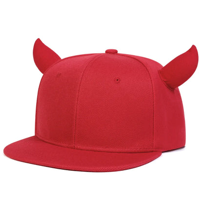 Unisex Horns Snapback Hip-hop Hats Spring and Autumn Outdoor Adjustable Casual Baseball Caps Sunscreen Hat