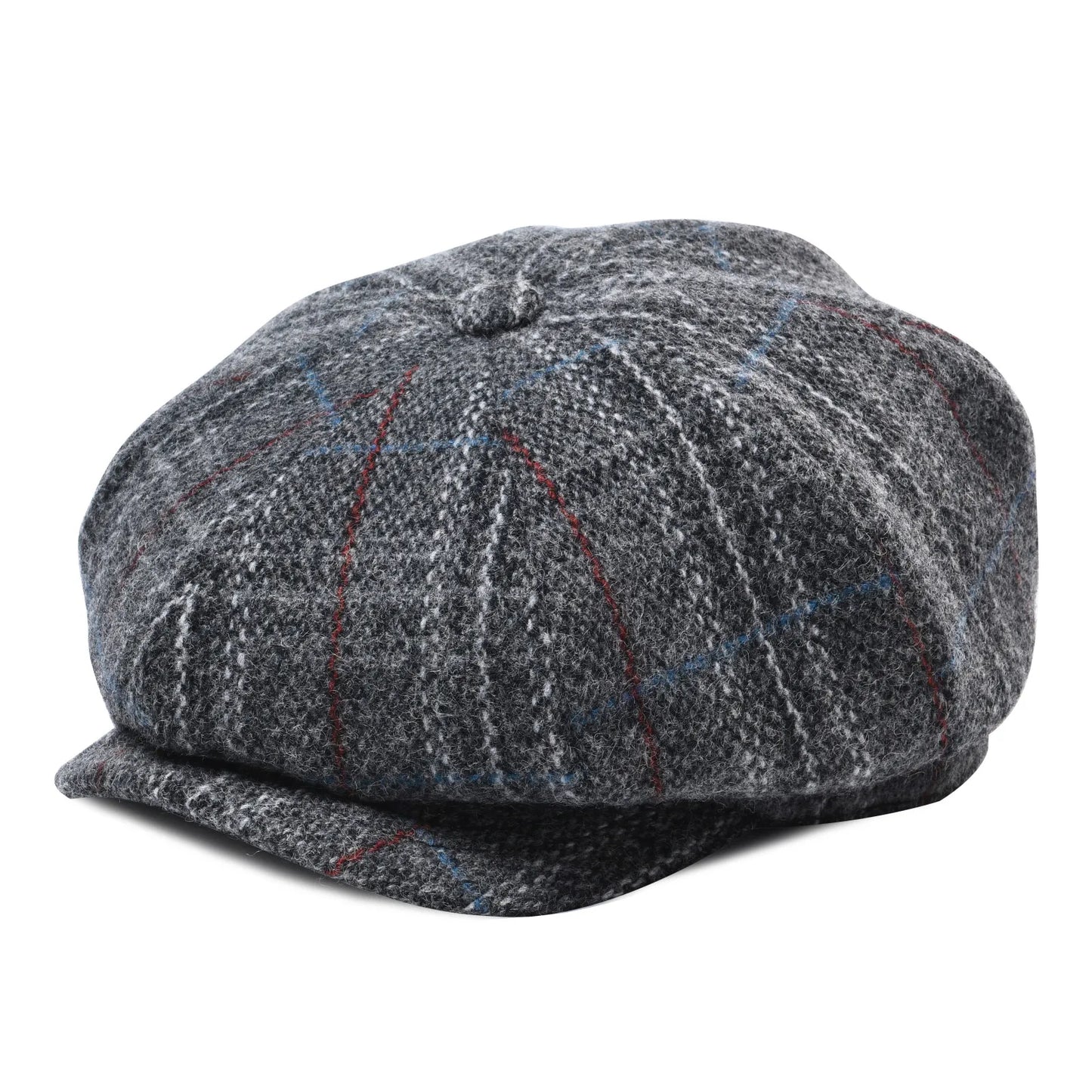 Wool Tweed Newsboy Cap Herringbone Men British Gatsby Retro Hat Driver Flat Cap for Male Vintage Herringbone Beret