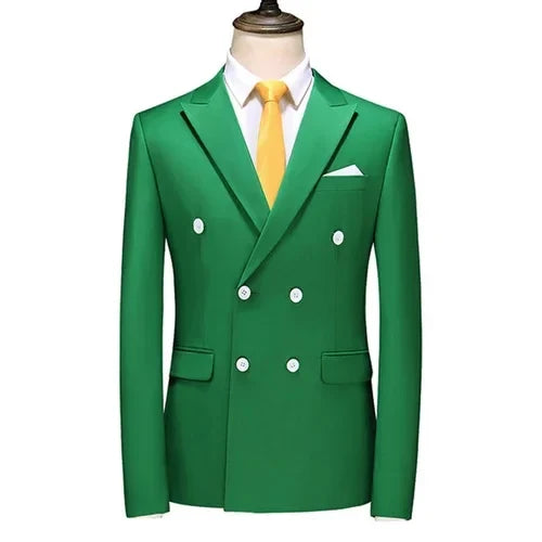 2025 Brand Fashion Men Double Breasted Tuxedo Business Suit/Male Slim Fit  Korean Casual Clothing/Men's Casual Jacket Blazers