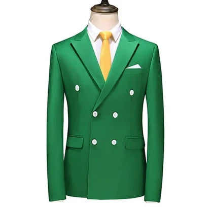 2025 Brand Fashion Men Double Breasted Tuxedo Business Suit/Male Slim Fit  Korean Casual Clothing/Men's Casual Jacket Blazers