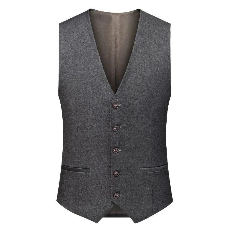 Man Waistcoat Single-breasted V-neck Male Suit Vest Simple Solid Color Comfortable Business Casual Versatile Men Vest