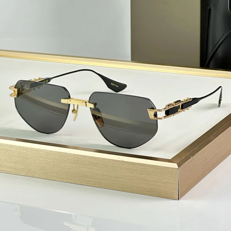 Rimless 164 Grand-imperyn Luxury Sunglasses Irregular Square Alloy High Quality Gradient Classicla Boundless UV400 Outdoor Gafas